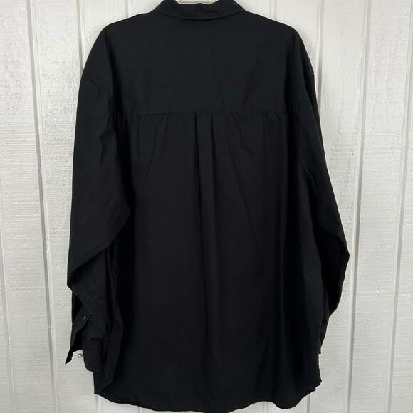 Gap Women Big Shirt Pleated Long Sleeve Blouse Top Whimsigoth Black Size XXLTall - Picture 4 of 5